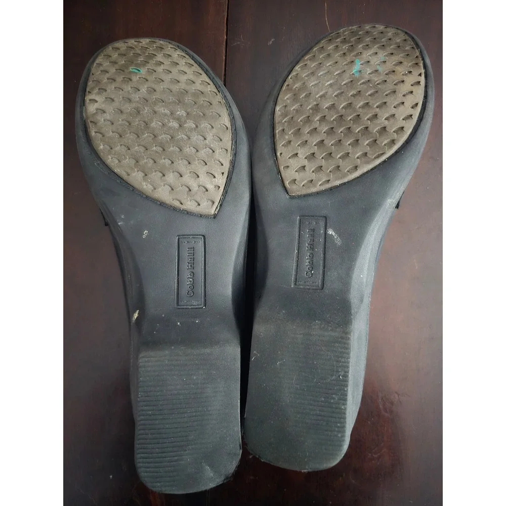 Cobb Hill New Balance Black Leather Wedge Loafers Shoes CAF02 BK Womens 10N